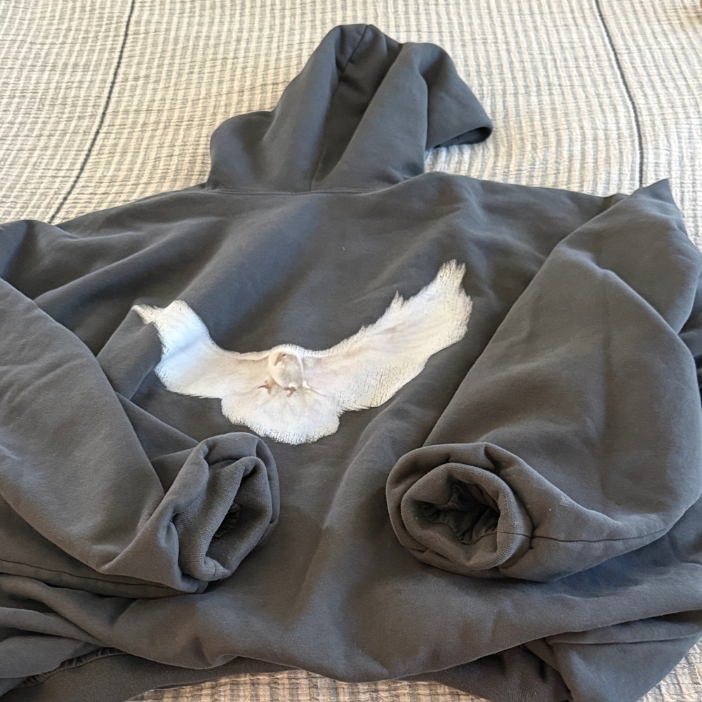 Charcoal Sweatshirt with White Dove Graphic - Picture 3 of 3